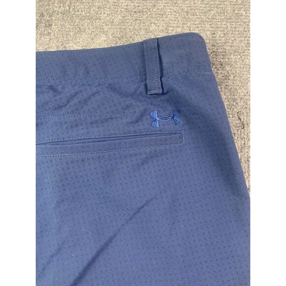 Under Armour Heat Gear Mens Flat Front Golf Shorts Size 34 Navy - Picture 6 of 7
